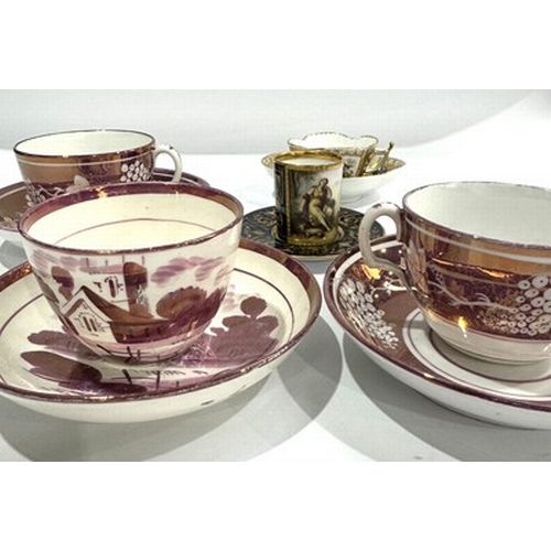 97 - A collection of 19th and 20th century tea cups and saucers, many hand-painted and gilded, to include... 