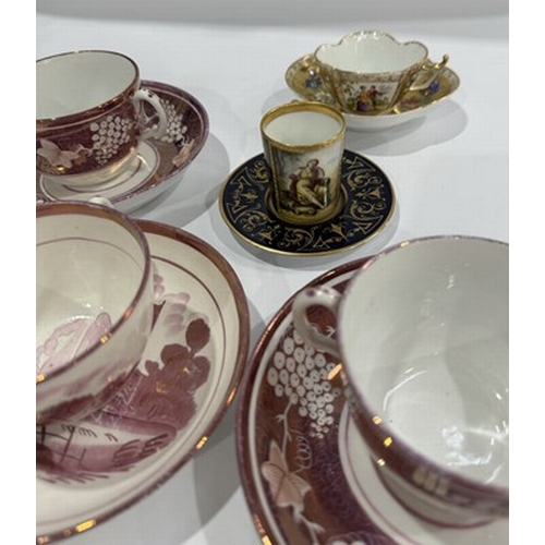 97 - A collection of 19th and 20th century tea cups and saucers, many hand-painted and gilded, to include... 