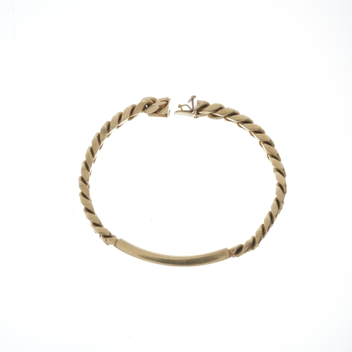 139 - A mid 20th century 14ct gold identity curb-link bracelet, import marks for London 1969, length 22cm,... 