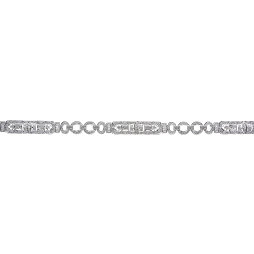 145 - An 18ct gold diamond openwork bracelet, total diamond weight 2.50ct, stamped to mount, estimated H-I... 