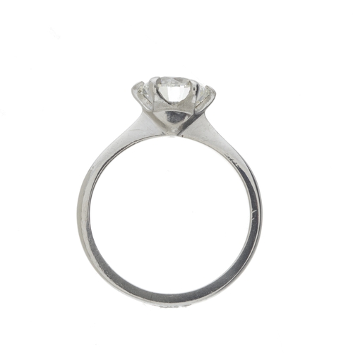 187 - An impressive platinum brilliant-cut diamond single-stone ring, diamond estimated weight 2ct, H-I co... 