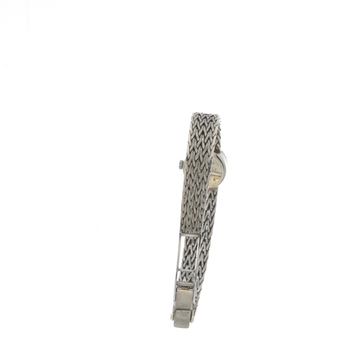 195 - Jaquet Girard, an 18ct white gold bracelet watch, single-cut diamond bezel, manual wind movement, ca... 