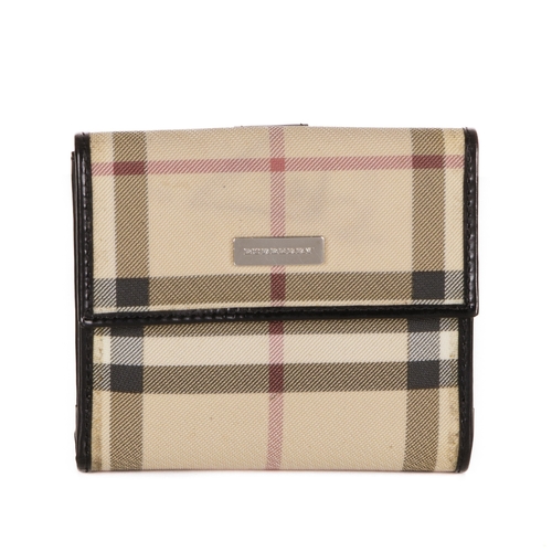 228 - Burberry, a House Check wallet, featuring the maker's classic house check coated canvas exterior wit... 