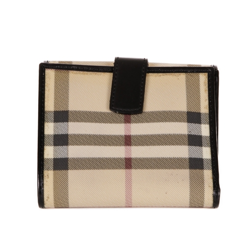 228 - Burberry, a House Check wallet, featuring the maker's classic house check coated canvas exterior wit... 