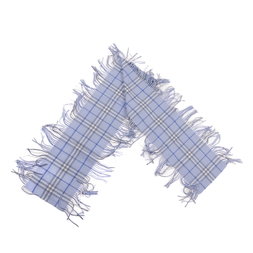 235 - Burberry, two Nova Check lambswool scarves, to include a rose pink scarf with fringe detailing at ei... 