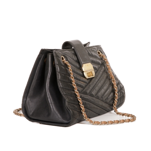 263 - Chanel, a Gabrielle Accordion tote, featuring a chevron-quilted leather exterior, with brushed gold-... 