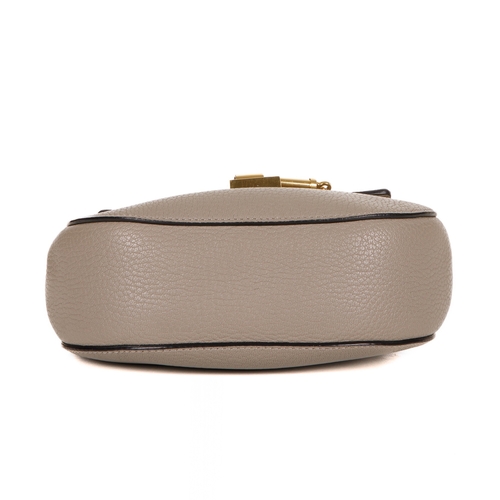 269 - Chloe, a Drew crossbody handbag, crafted from grained grey leather, with a polished gold-tone chain ... 