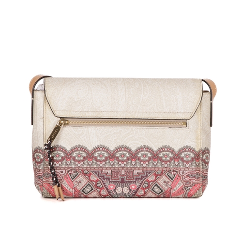 287 - Etro, a coated canvas crossbody handbag, featuring a subtle paisley pattern to the cream exterior wi... 