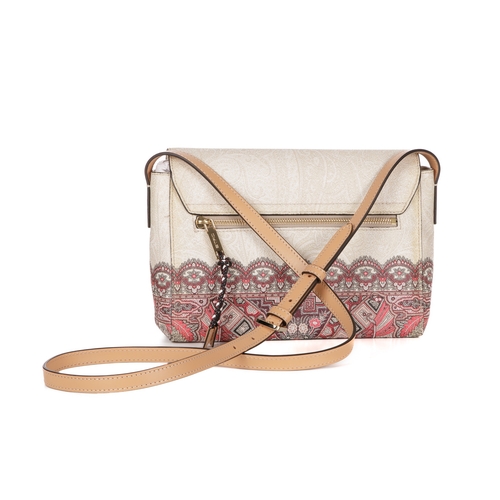 287 - Etro, a coated canvas crossbody handbag, featuring a subtle paisley pattern to the cream exterior wi... 