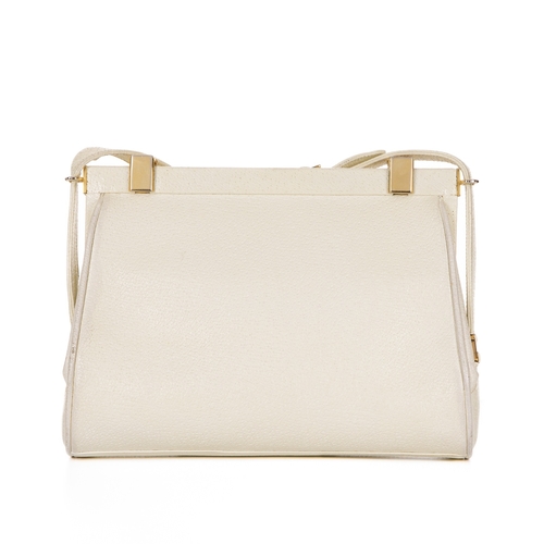 301 - Giorgio Gucci, a vintage handbag, crafted from grained white leather, with gold-tone hardware, adjus... 