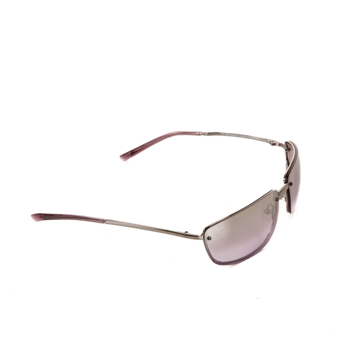 311 - Gucci, a pair of rimless sunglasses, featuring mirrored grey to pink gradient lenses and thin gunmet... 