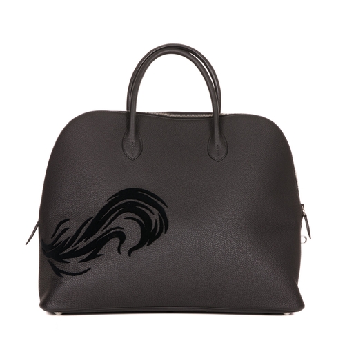 315 - Hermes, a 2019 limited edition Chimeres Dragon Bolide travel handbag, crafted from black Togo leathe... 