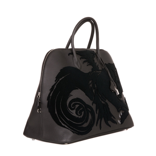 315 - Hermes, a 2019 limited edition Chimeres Dragon Bolide travel handbag, crafted from black Togo leathe... 