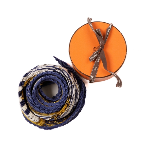 320 - Hermes, an Astrologie Dies Et Hore plisse silk scarf, the tightly pleated scarf, designed by Francoi... 