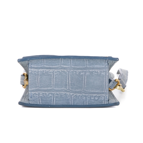 330 - Jacquemus, a Mini Le Chiquito handbag, crafted from croc-effect blue nubuck leather, with brushed go... 