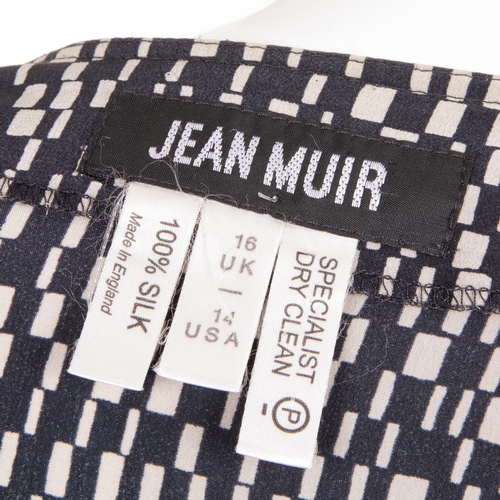 331 - Jean Muir, three lightweight cardigan coats, to include a silk black and white patterned open front ... 