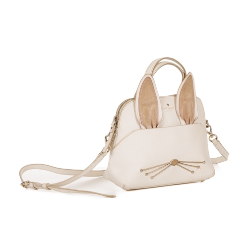 332 - Kate Spade, a Desert Muse Rabbit Hilli handbag, designed with a white saffiano leather exterior, wit... 