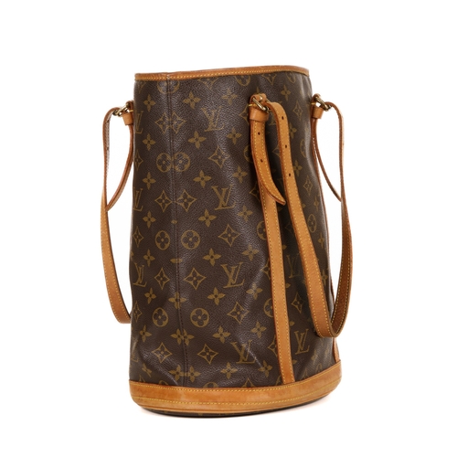 341 - Louis Vuitton, a monogram Bucket GM handbag, designed with a monogram coated canvas exterior, vachet... 