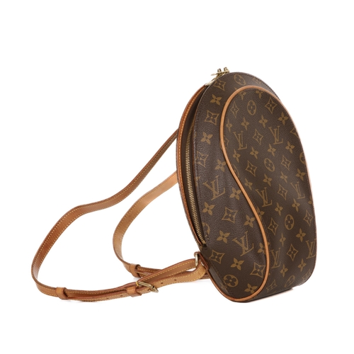 342 - Louis Vuitton, a monogram Ellipse backpack, featuring a structured curved shape, with monogram coate... 