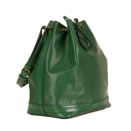 354 - Louis Vuitton, a green epi Noe GM handbag, crafted from textured green epi leather with smooth leath... 