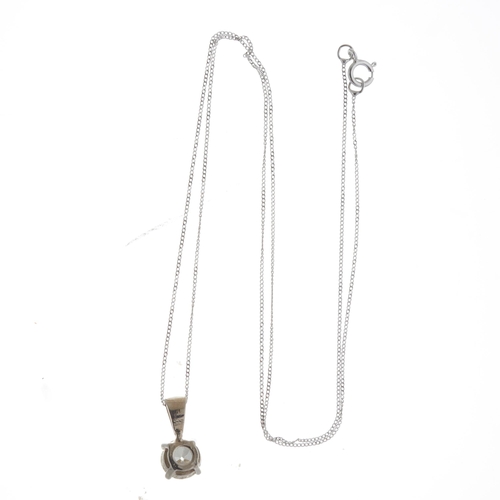 40 - An old-cut diamond single-stone pendant, suspended from a 9ct gold chain, diamond estimated weight 0... 