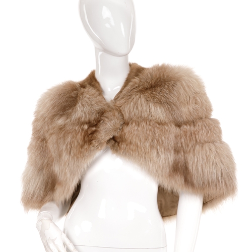 457 - A fur cape and bolero, to include a fox fur cape, with hook and eye clip fastenings, together with a... 