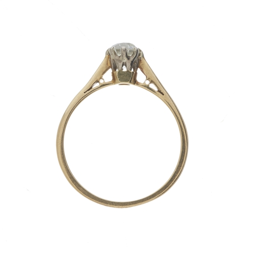 53 - An 18ct gold old-cut diamond single-stone ring, with tapered shoulders, diamond estimated weight 0.6... 