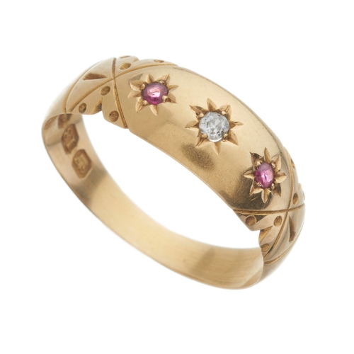 79 - Two 18ct gold rings, to include an 18ct gold old-cut diamond five-stone ring, together with an 18ct ... 