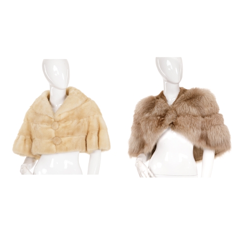 457 - A fur cape and bolero, to include a fox fur cape, with hook and eye clip fastenings, together with a... 