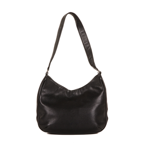 293 - Giorgio Armani, a black leather Le Collezioni handbag, featuring a flat leather shoulder strap, magn... 