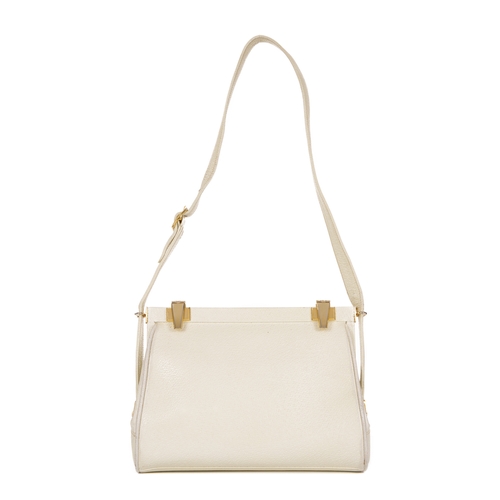 301 - Giorgio Gucci, a vintage handbag, crafted from grained white leather, with gold-tone hardware, adjus... 