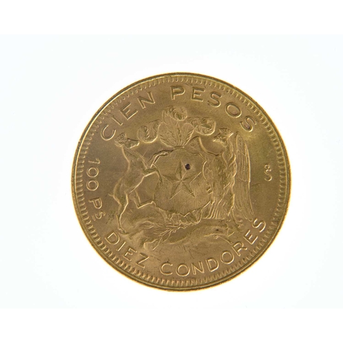 104 - Chile, 100 Pesos gold coin, 1947