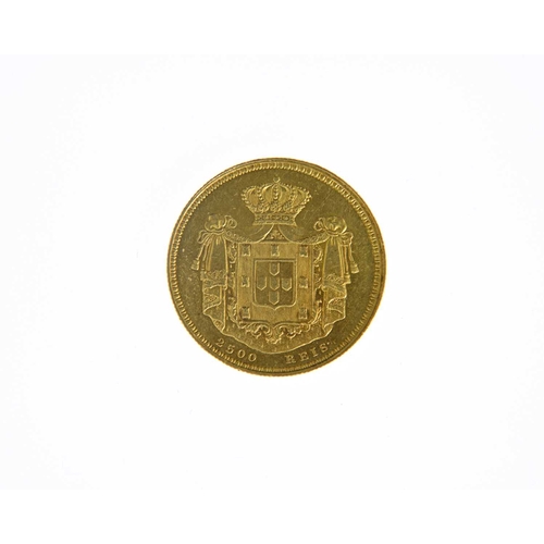 105 - Portugal, Maria II, 2500 Reis gold coin, 1853