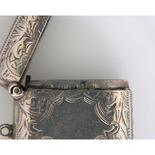 112 - A silver combination vesta snuff box, chased foliate scroll decoration, 4 by 6.5cm