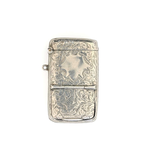 112 - A silver combination vesta snuff box, chased foliate scroll decoration, 4 by 6.5cm