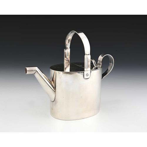 121 - Christopher Dresser for Hukin and Heath, a novelty watering can teapot or water jug, circa 1885, str... 