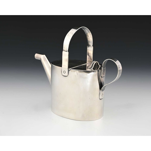 121 - Christopher Dresser for Hukin and Heath, a novelty watering can teapot or water jug, circa 1885, str... 