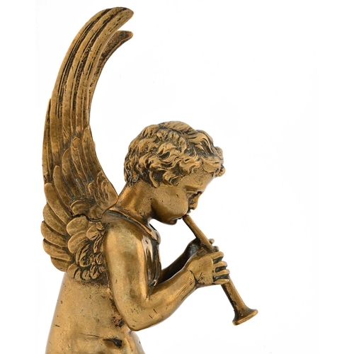 160 - A Gothic Revival cast brass architectural figure of an angel, circa 1866, in the style of Pugin and ... 