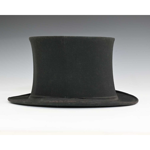 208 - A. J. White, Regent St. London, a black 19th century collapsible opera hat