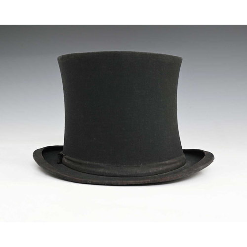 208 - A. J. White, Regent St. London, a black 19th century collapsible opera hat