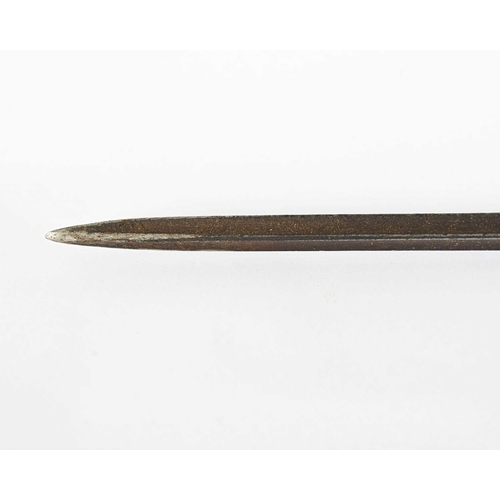 213 - A Victorian deer leg sword stick with maker's mark to blade, 87.5cm long