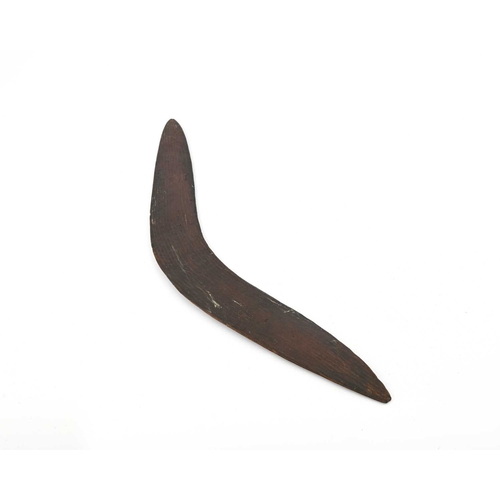 225 - Tribal Interest, a boomerang, possibly Aboriginal, 19th Century, convex top surface, both sides flut... 