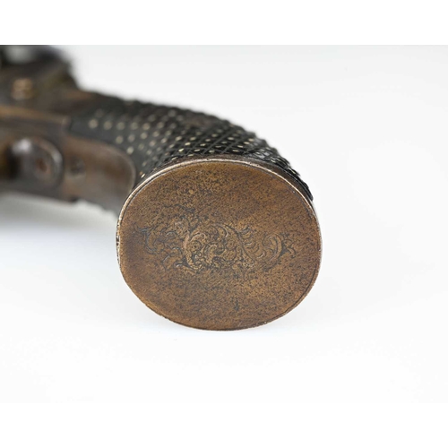 228 - A Victorian six-shot percussion revolver, 30cm long