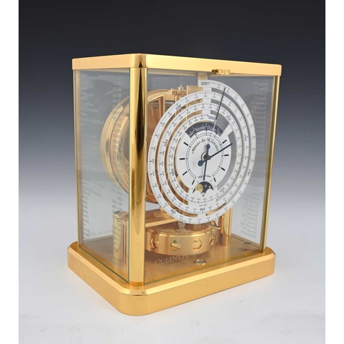 249 - Jaeger Le Coultre, a limited edition Golden Jubilee Atmos Du Millenaire bracket clock, No.25/50, cir... 