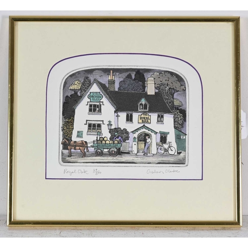 266 - Graham Clarke (British, 1941), Royal Oak, coloured etching, titled, signed and numbered 29 of 500, 1... 