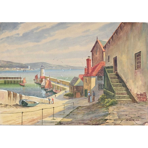 274 - Wilfred Knox (A.D.Bell) (British, 1884-1966), Cornish Harbour Scenes, a pair, both signed and dated ... 