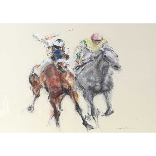 298 - Jonathan Trowell (British, 1938-2013), Blue Blinkers, signed l.r., titled verso, pastel, 52 by 46cm,... 