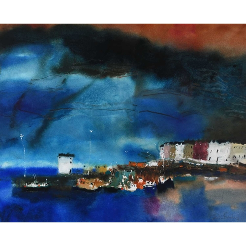 303 - Caroline Bailey R.S.W. (Scottish, 1953), Ullapool Harbour, signed l.r., titled verso, watercolour an... 