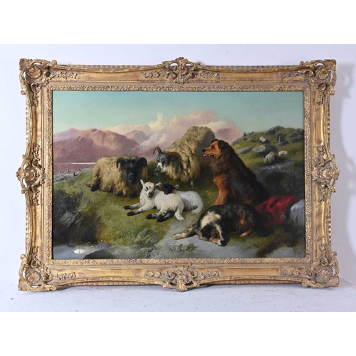 311 - George William Horlor (British, 1823-c.1898), Guardians of the Flock, signed and dated 1873 l.l., oi... 