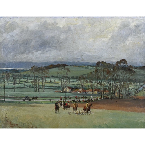 327 - Nigel Lovett (British, 20th Century), The Berkeley Hunt in the Severn Valley, signed and dated 1934 ... 